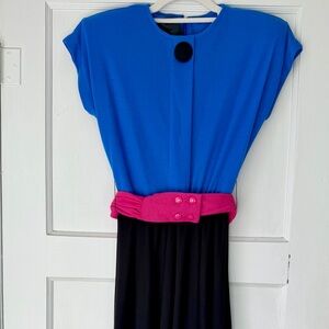Vintage 80s color block dress